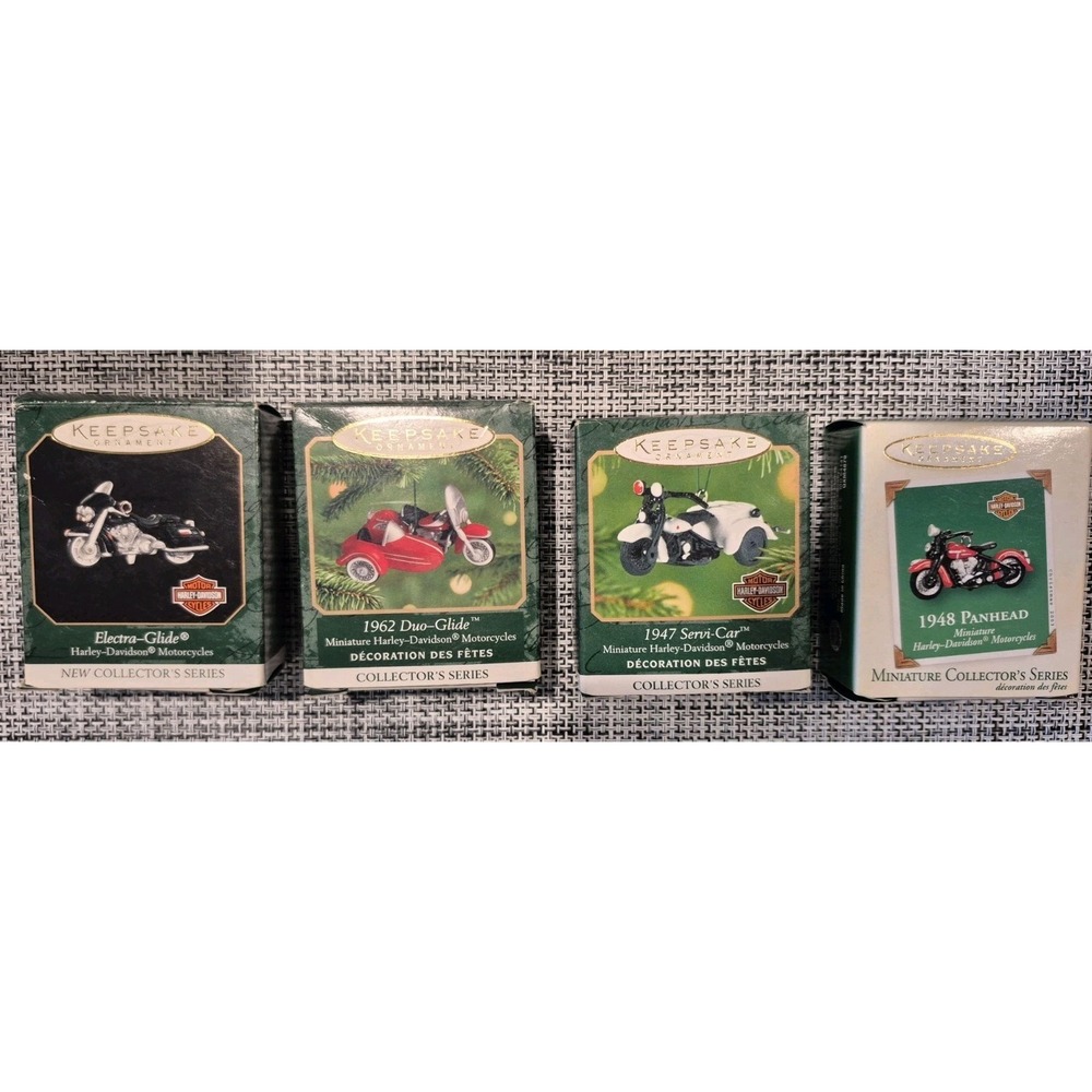 Hallmark Keepsake Miniature Harley Davidson Ornaments Lot of 4 1999-2003 Metal